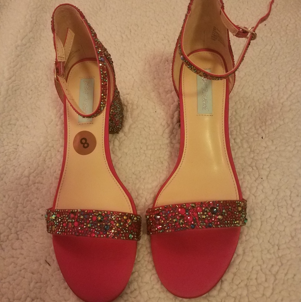 Betsey Johnson Pink Rhinestone Heels